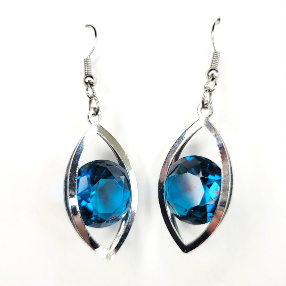 Blue Diamond Earrings